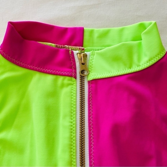 LoveShackFancy x Hurley Solid Blocked Bow Bikini Top in Magenta Neon Lime - Picture 9 of 15
